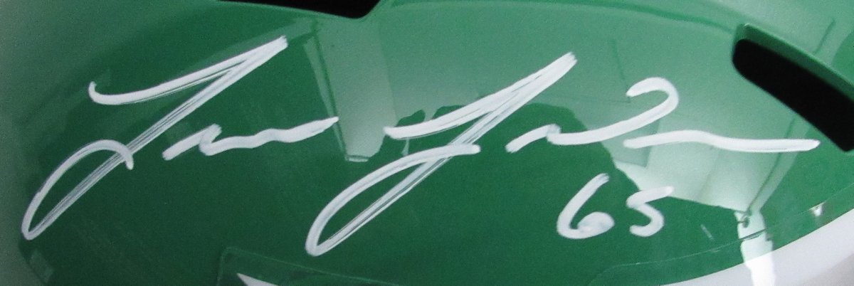 Lane Johnson Signed Kelly Full Size Speed Replica Helmet Eagles PSA/DNA 193551