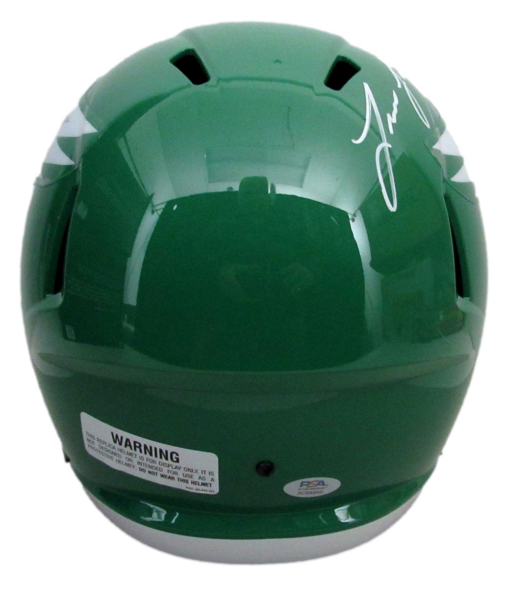 Lane Johnson Signed Kelly Full Size Speed Replica Helmet Eagles PSA/DNA 193551