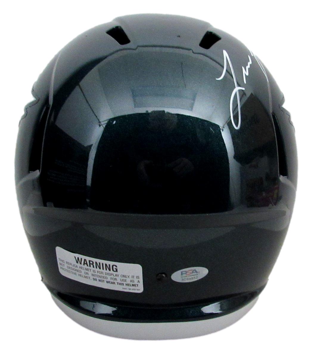 Lane Johnson Signed Green Full Size Speed Replica Helmet Eagles PSA/DNA 193552