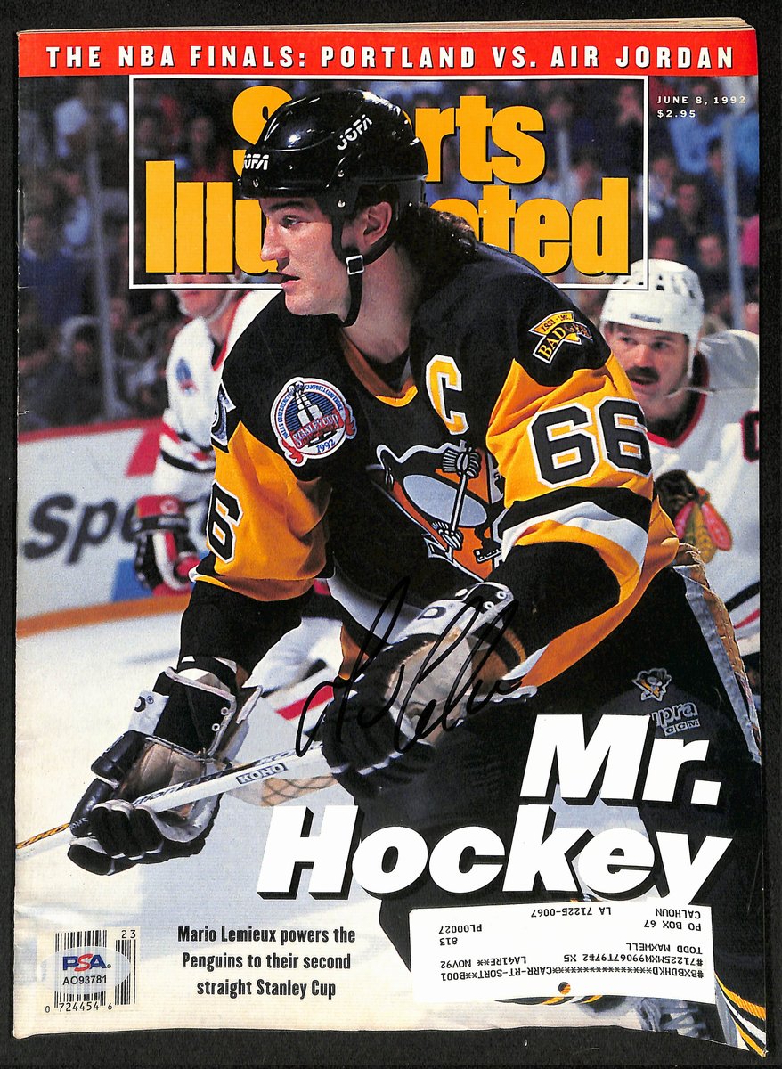 Mario Lemieux HOF Signed 6/8/1992 Sports Illustrated Magazine PSA/DNA 193676