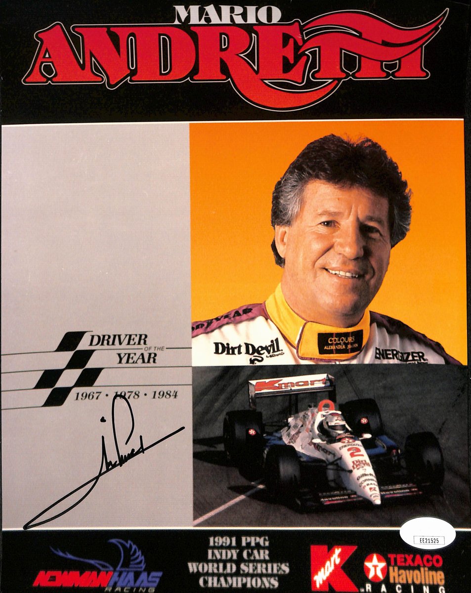 Mario Andretti Signed/Autographed 8x10 Photo NASCAR Race Driver JSA 193780