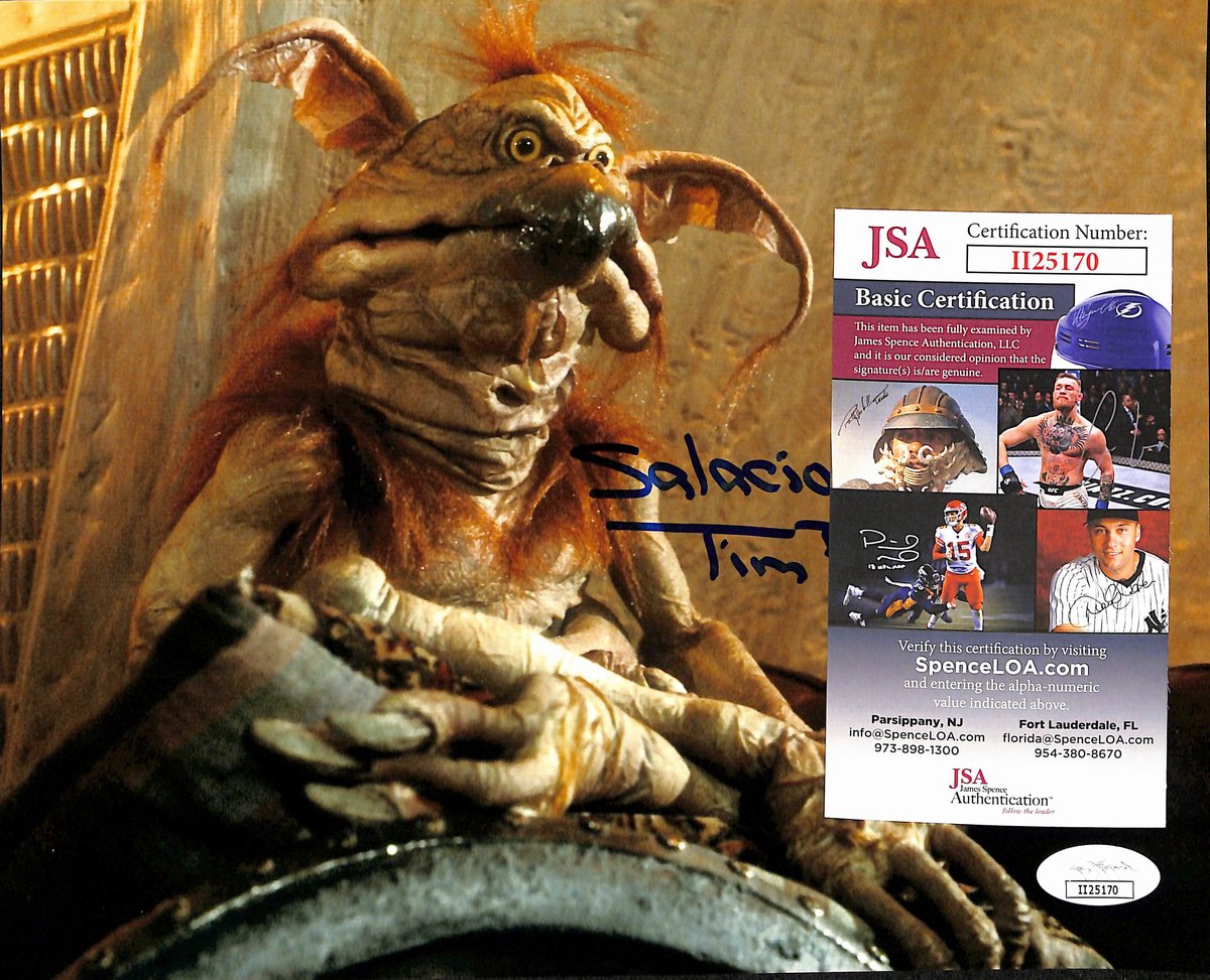 Tim Rose Signed/Inscr "Salacious Crumb" 8x10 Photo "Star Wars" JSA 193716