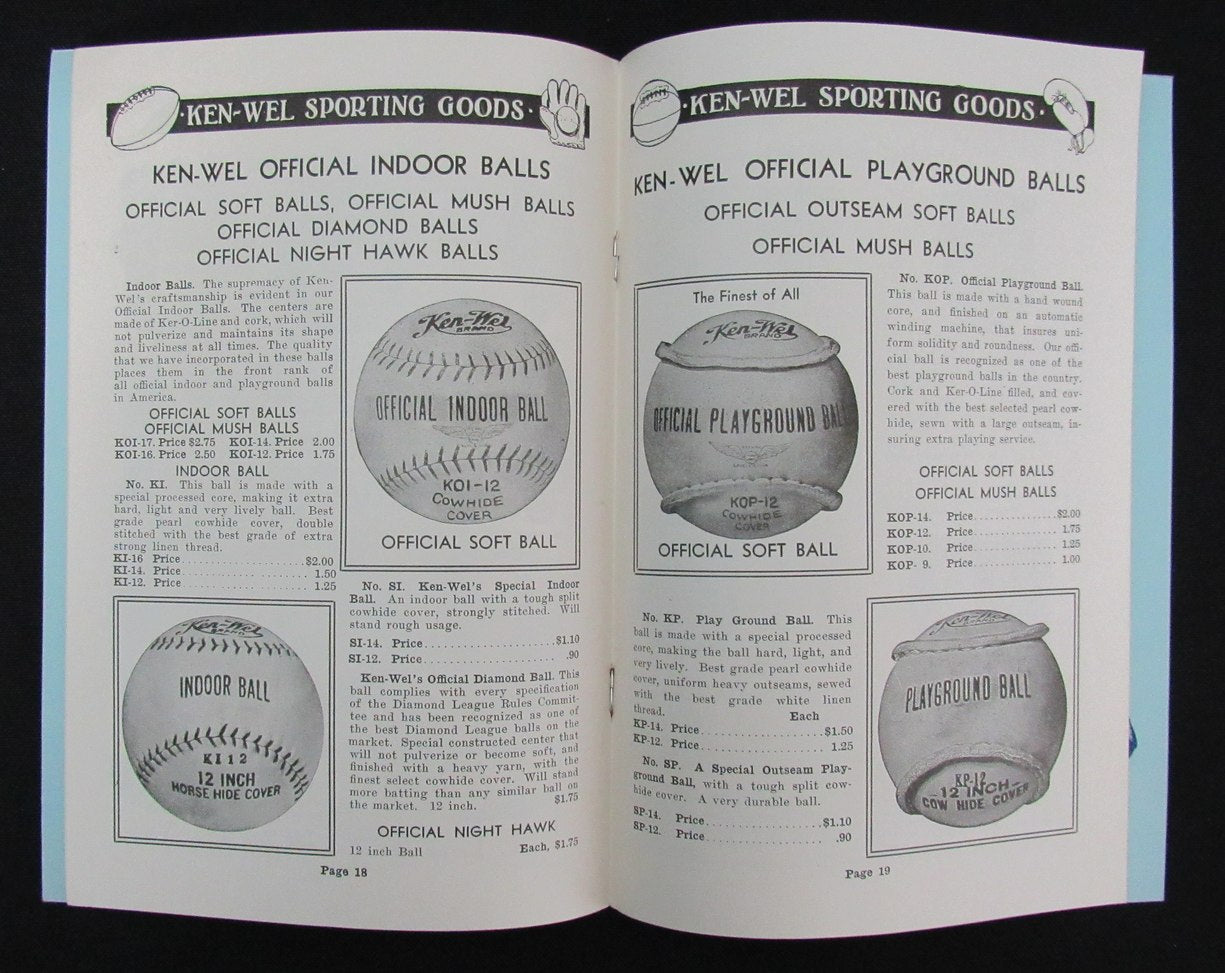 1934 Ken-Wel Sporting Goods Spring and Summer Athletic Goods Catalog 193483