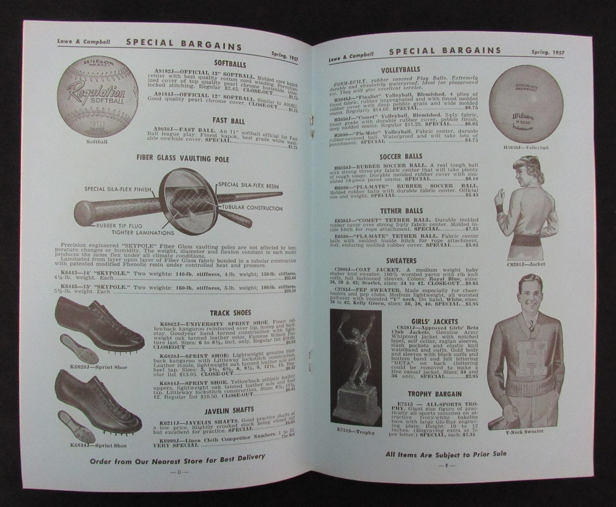 1957 Lowe & Campbell Spring and Summer Athletic Goods Catalog 193486