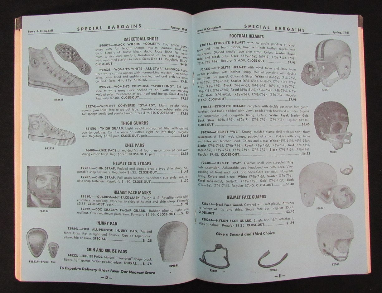 1961 Lowe & Campbell Spring & Summer Athletic Equipment Catalog NO. 200 193492