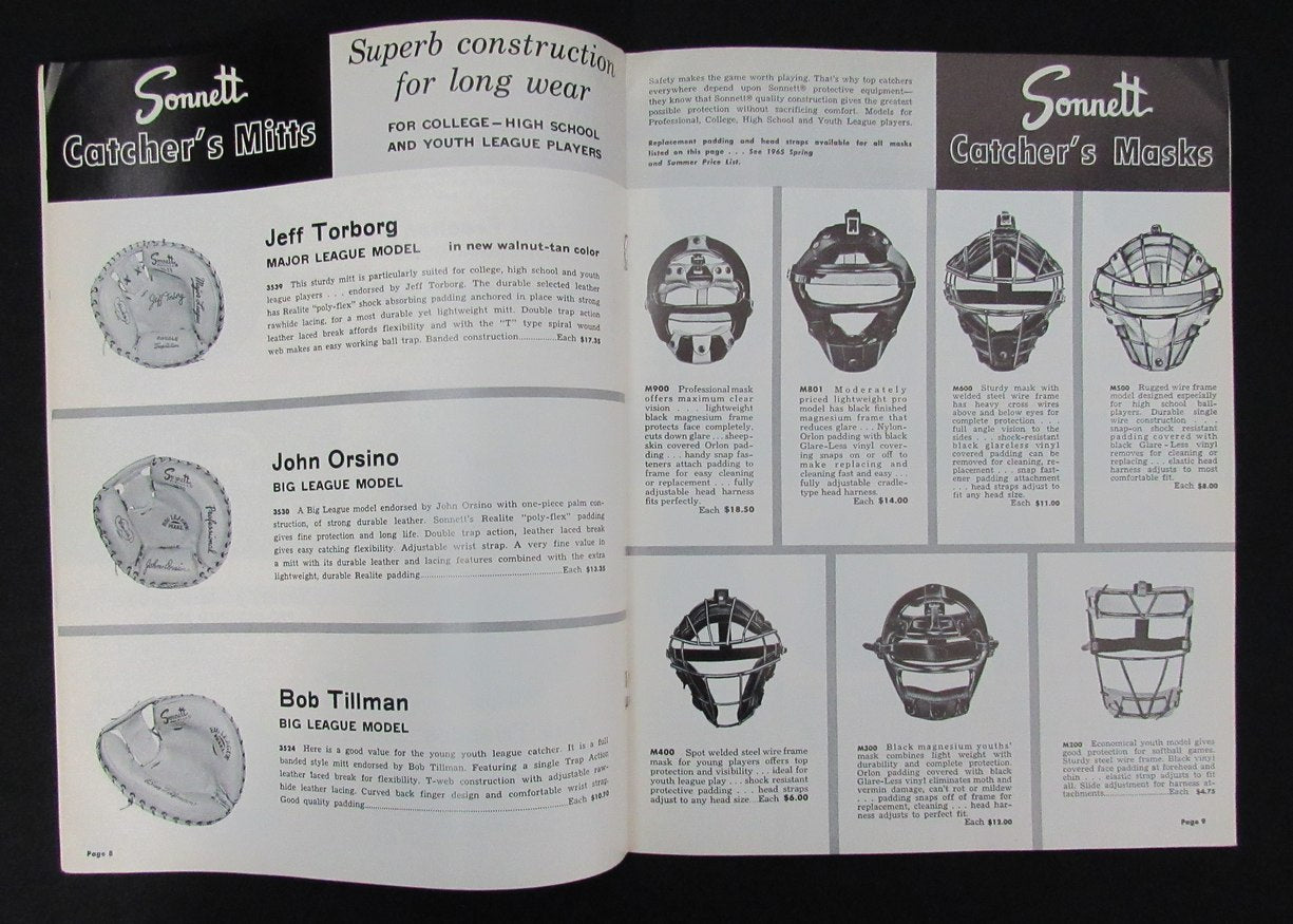 1965 Sonnett Full Year Four Season Athletic Equipment Guide 193513