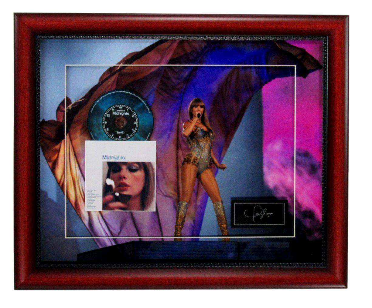 Taylor Swift Midnight CD with Photo and Laser Engraved Autograph Framed 193996