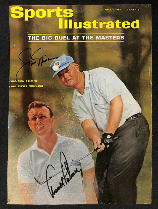 Jack Nicklaus/Arnold Palmer Dual-Signed 1965 SI Magazine Cover Page JSA 194954