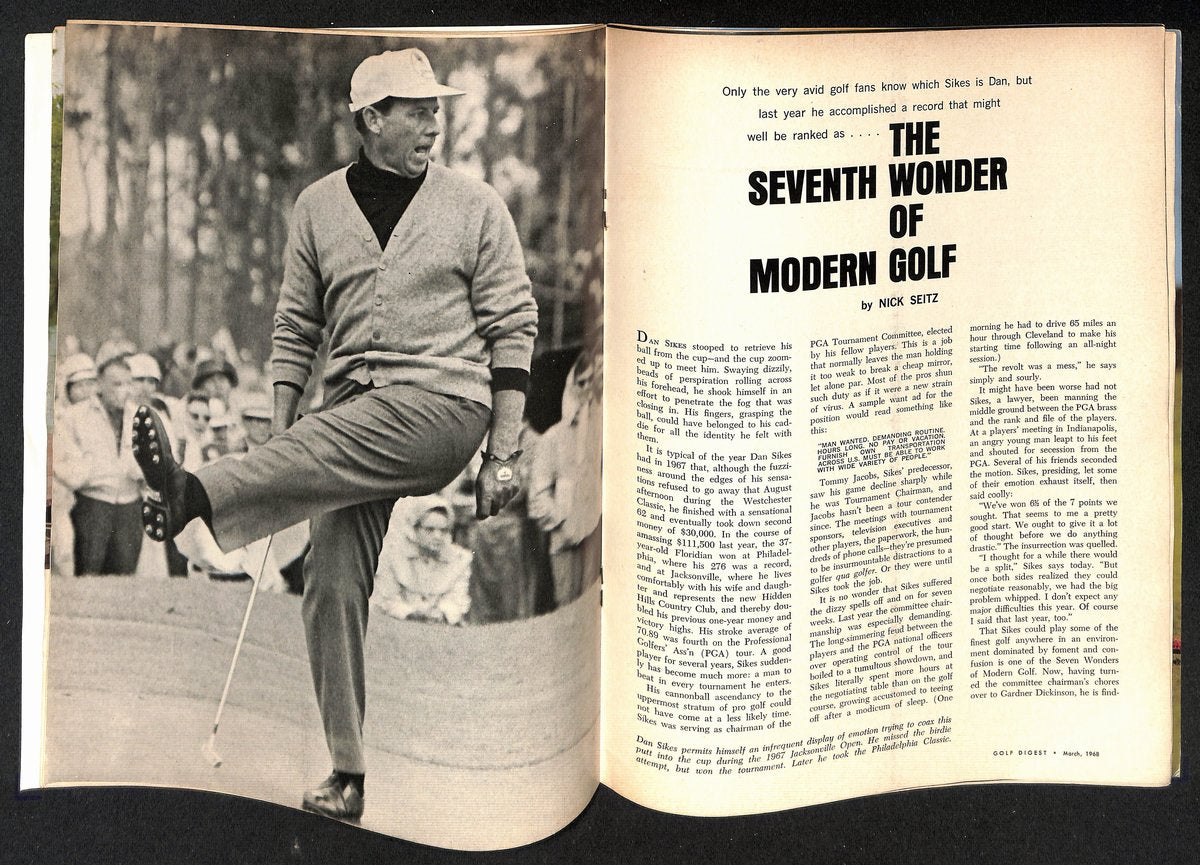 Arnold Palmer Signed/Autographed March 1968 Golf Digest Magazine JSA 194958