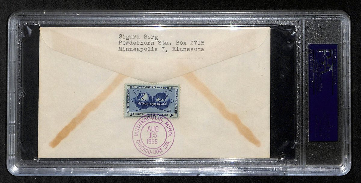 Bob Lennon Signed/Auto 1955 FDC Envelope New York Giants PSA/DNA 193793