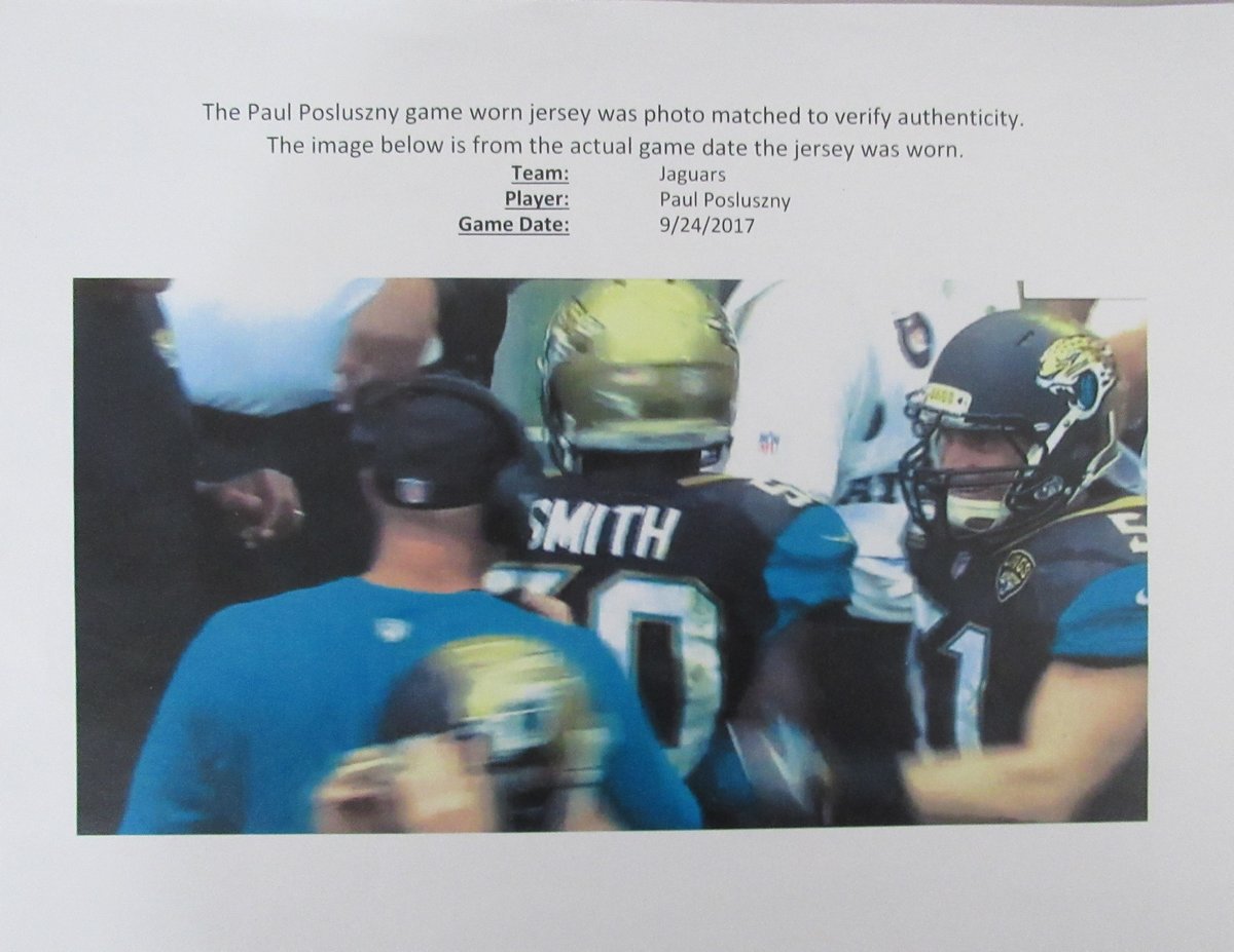 Paul Posluszny Jacksonville Jaguars Game Worn Nike On Field Jersey Prova 195544