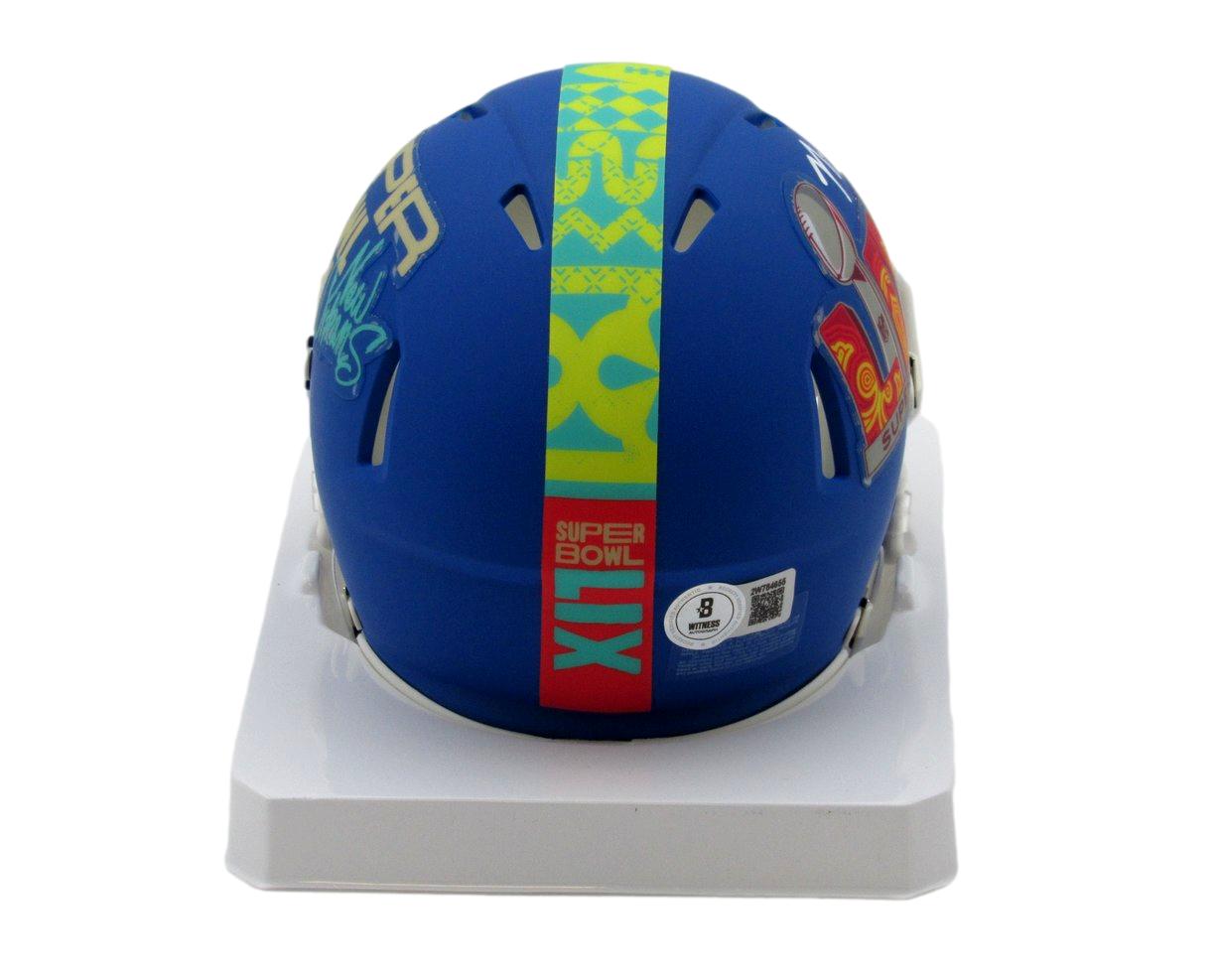 Nick Siriani Signed/Auto Blue Super Bowl LIX Mini Helmet Eagles BAS 192752