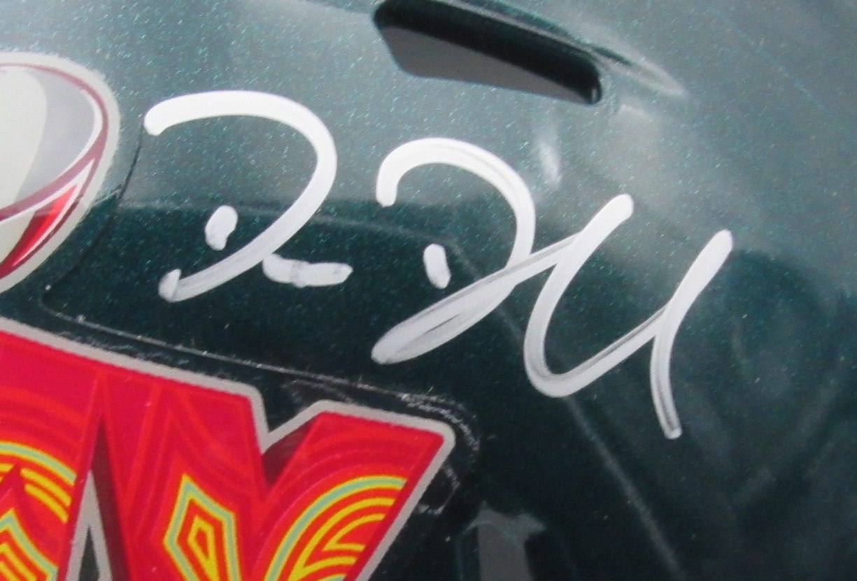 Big Dom Disandro Signed Super Bowl LIX Champions Mini Helmet Eagles BAS 192755