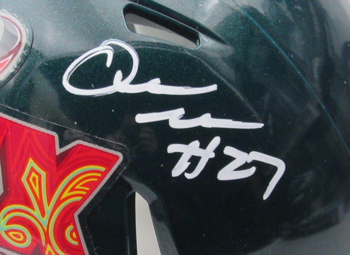 Quinyon Mitchell Signed Super Bowl LIX Champions Mini Helmet Eagles PSA 192758