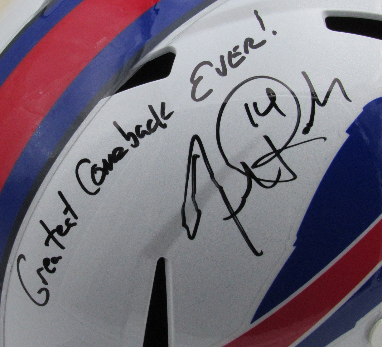 Frank Reich Signed/Inscr Speed Full Size Replica Helmet Buffalo Bills JSA 194012
