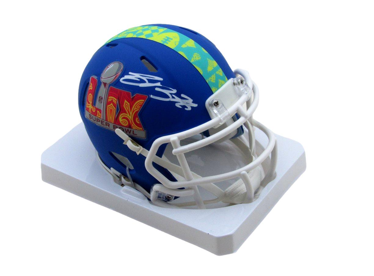 Saquon Barkley Signed/Auto Eagles Blue Super Bowl 59 Mini Helmet PSA/DNA 195210