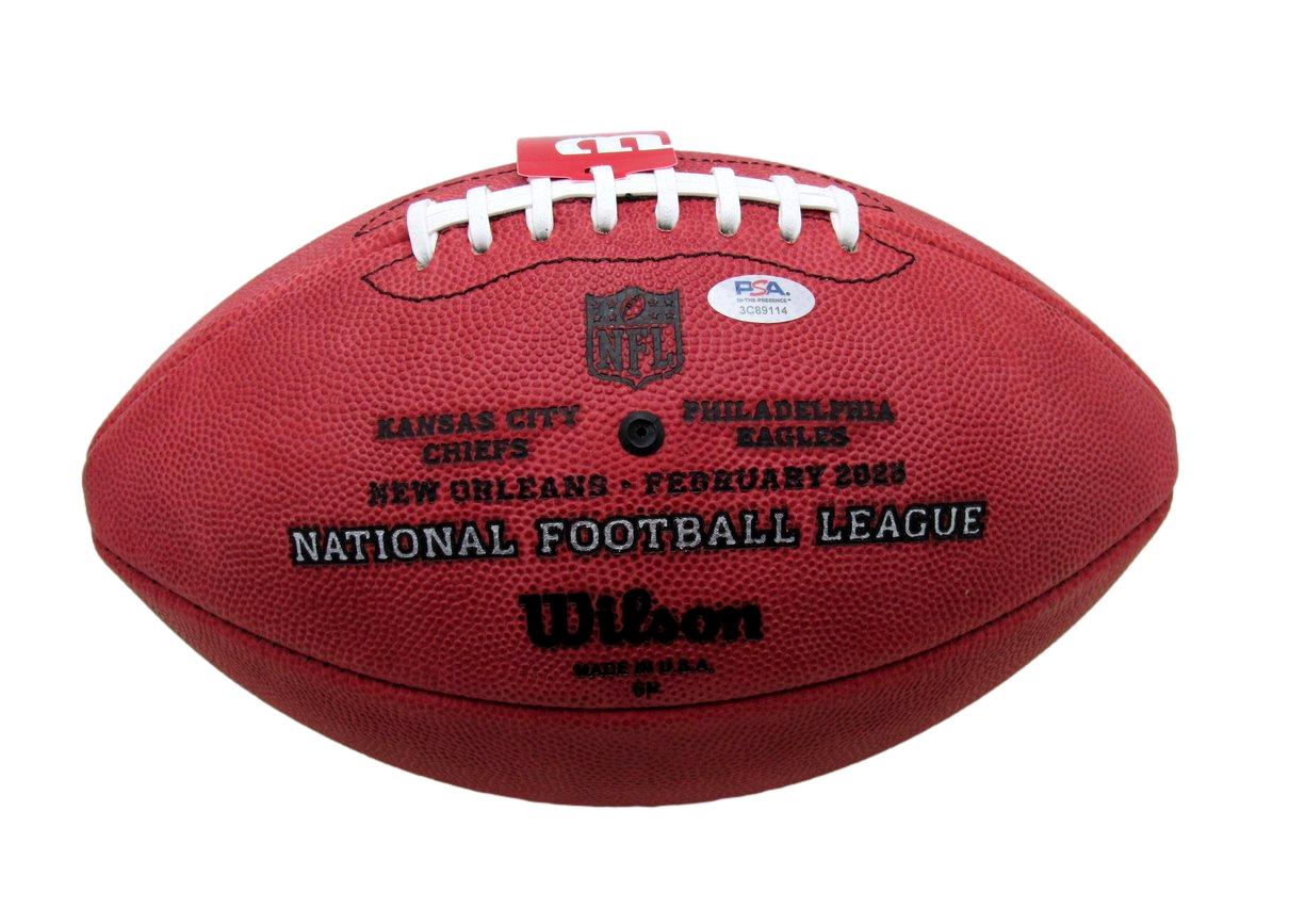 Saquon Barkley Signed Leather Super Bowl 59 Duke Football Eagles PSA/DNA 192782