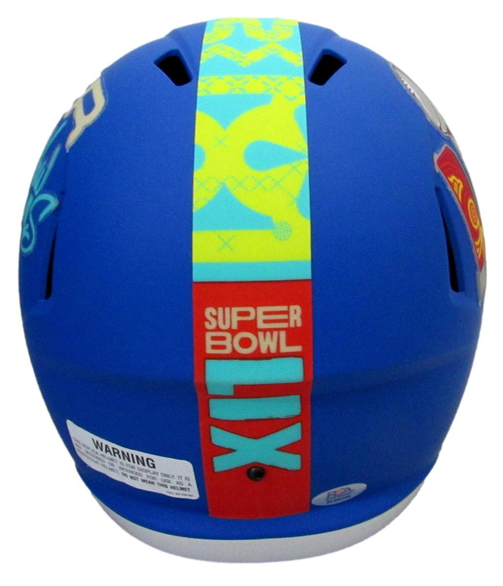 Saquon Barkley Signed Blue SB LIX Full Size Replica Helmet Eagles PSA 195218