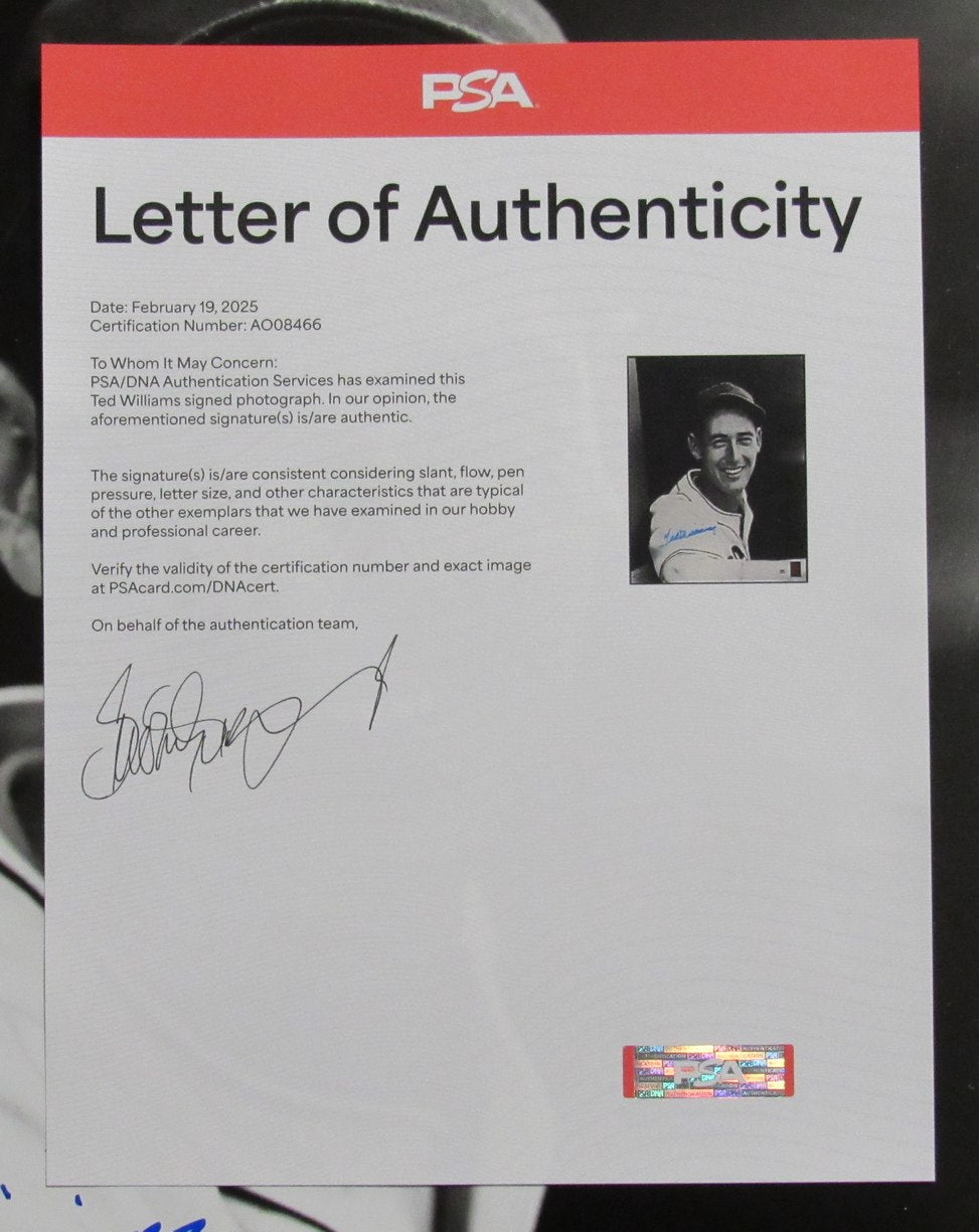Ted Williams HOF Signed/Autographed 16x20 Photo Boston Red Sox PSA/DNA 192803