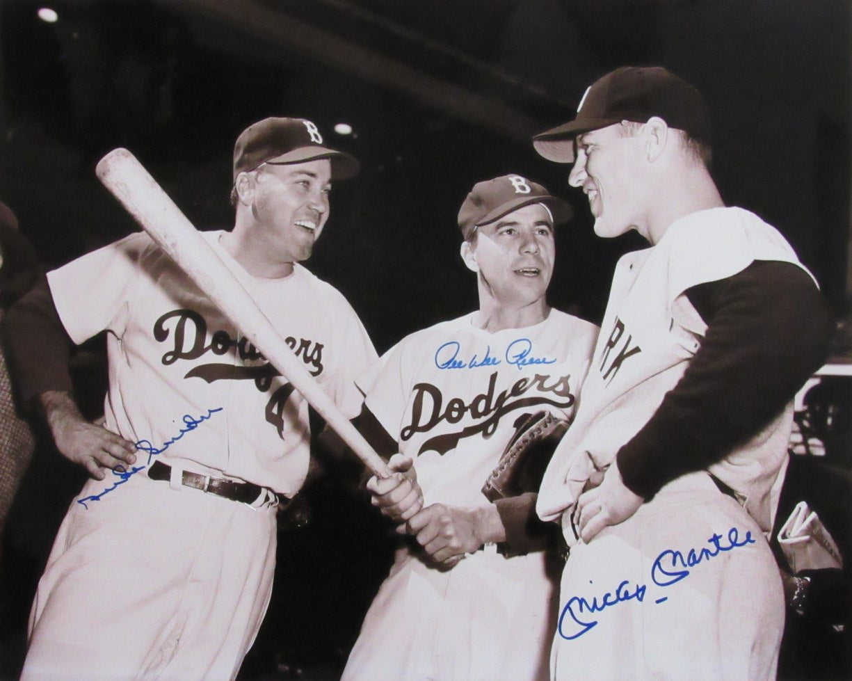 Mickey Mantle/Duke Snider/Pee Wee Reese Multi-Signed 16x20 Photo PSA/DNA 192804