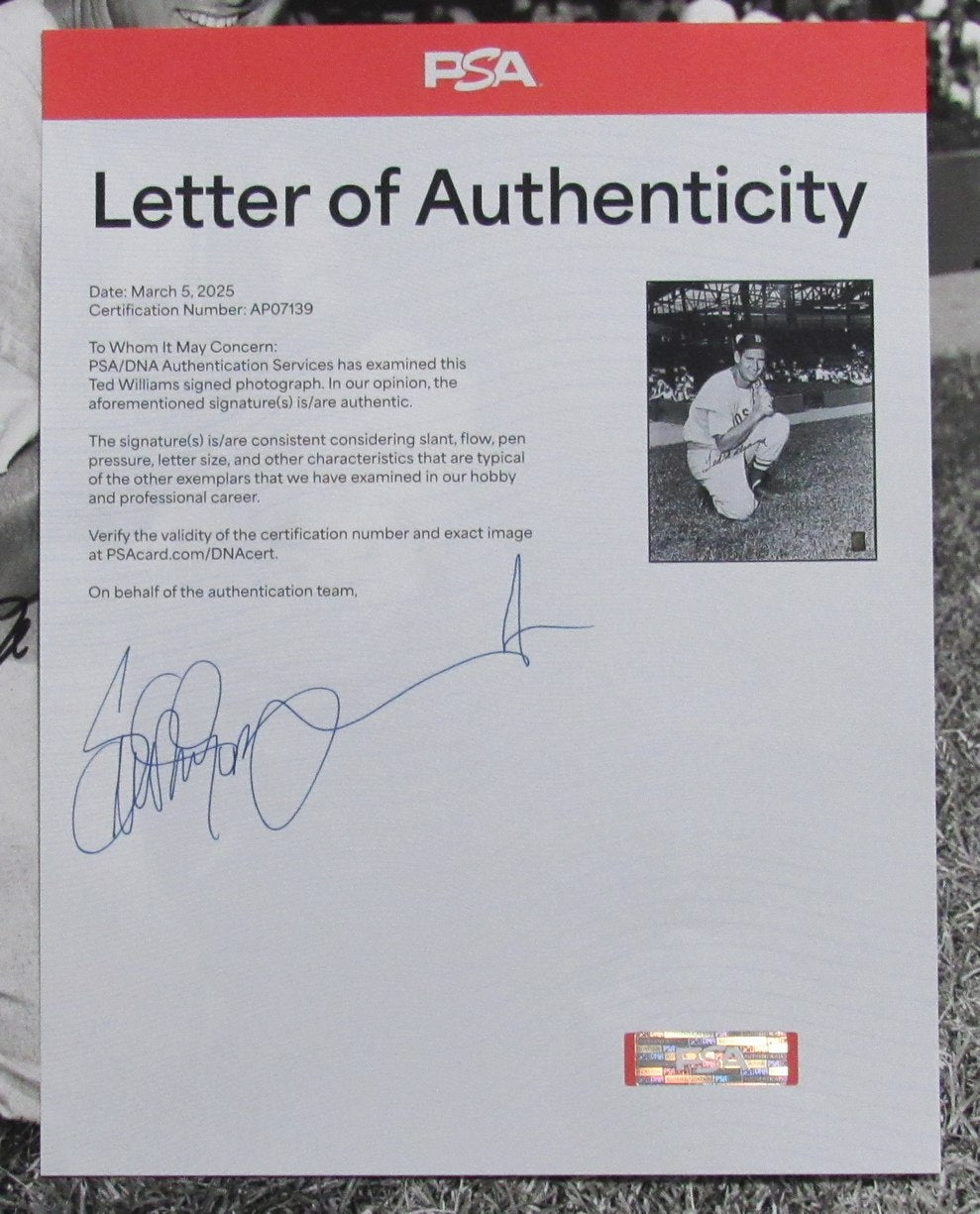 Ted Williams HOF Signed/Autographed 16x20 Photo Boston Red Sox PSA/DNA 192807