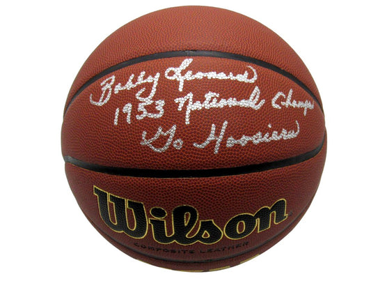 Bobby Slick Leonard HOF Indiana Hoosiers Signed/Inscr NCAA Basketball PSA 195246