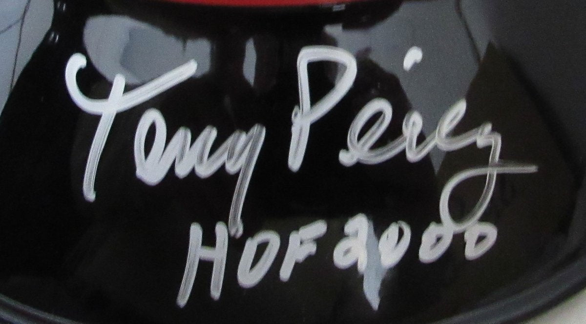 Tony Perez HOF Signed/Inscr Full Size Authentic Batting Helmet Reds PSA 192836
