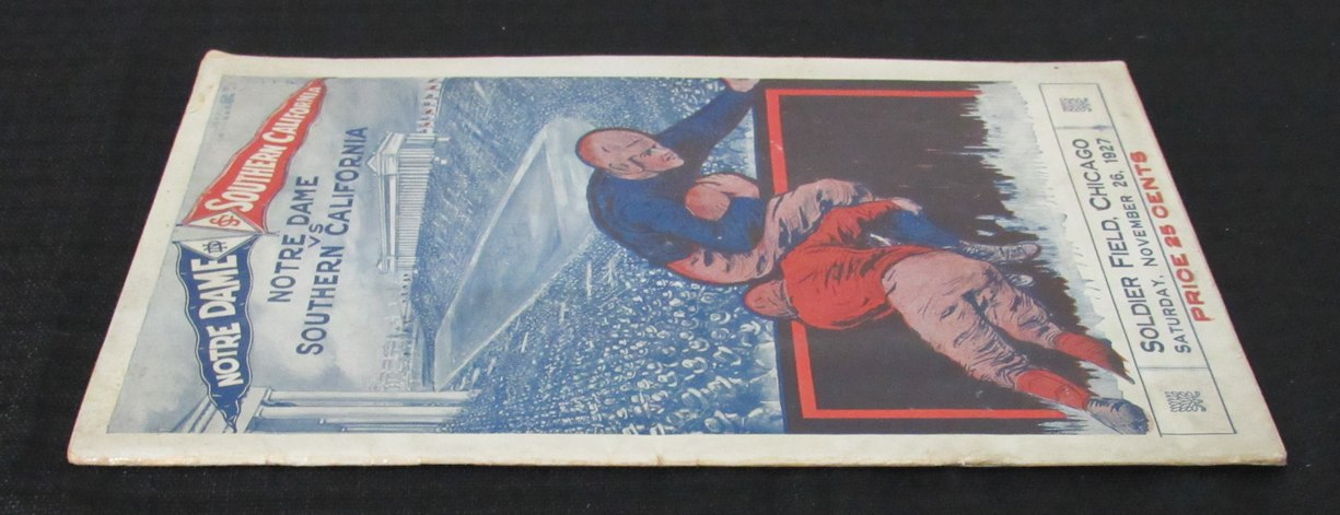 1927 Notre Dame vs. USC Football Game Program Knute Rockne Soldier Field 195256