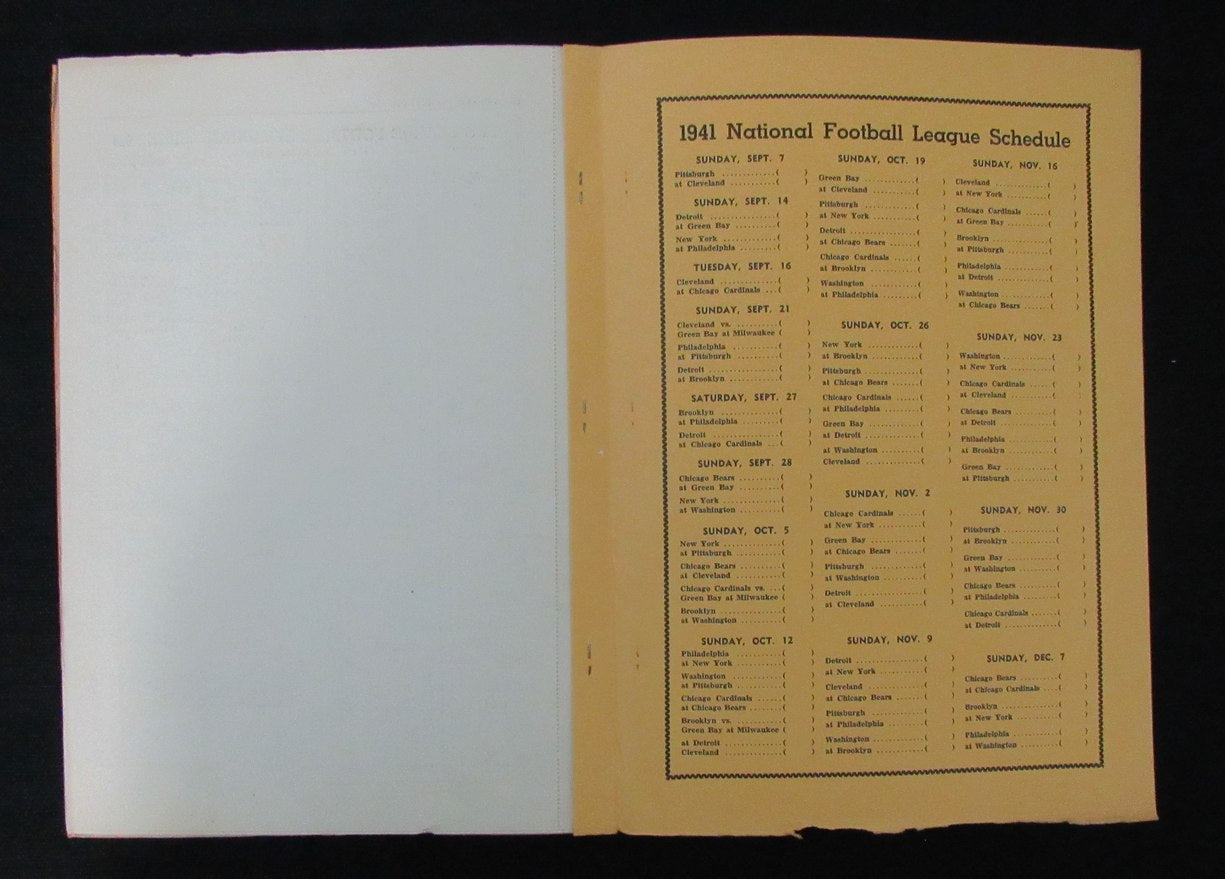 Vintage 1941 Green Bay Packers Press/Media Guide RARE 195270