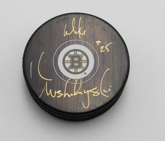 Mike Krushelnyski Signed/Autographed Boston Bruins Hockey Puck PSA 193956