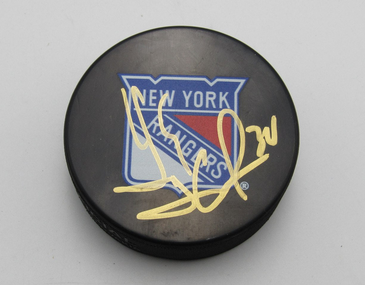 Henrik Lundqvist HOF Signed/Auto New York Rangers Hockey Puck PSA 194237