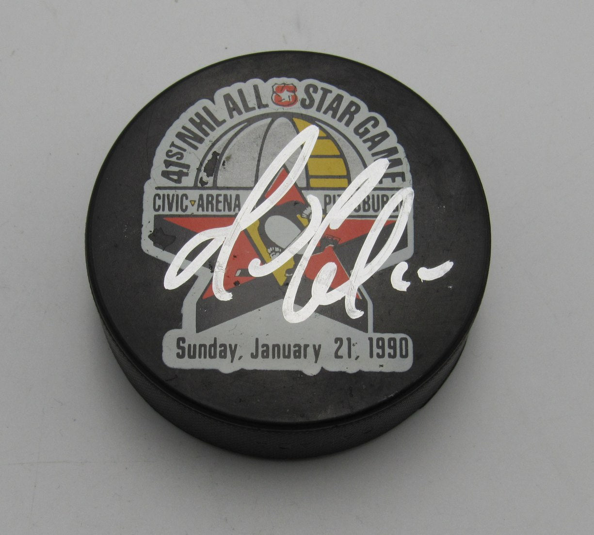 Mario Lemieux HOF Signed/Autographed 1990 All Star Game Hockey Puck PSA 194270