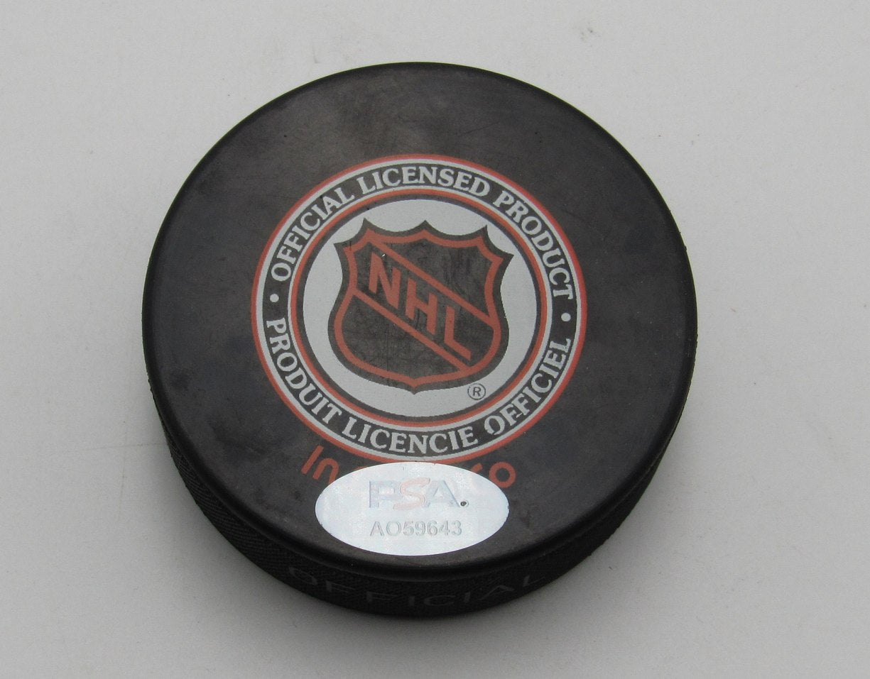 Peter Forsberg HOF Signed 1996 Stanley Cup Championship Hockey Puck PSA 194293