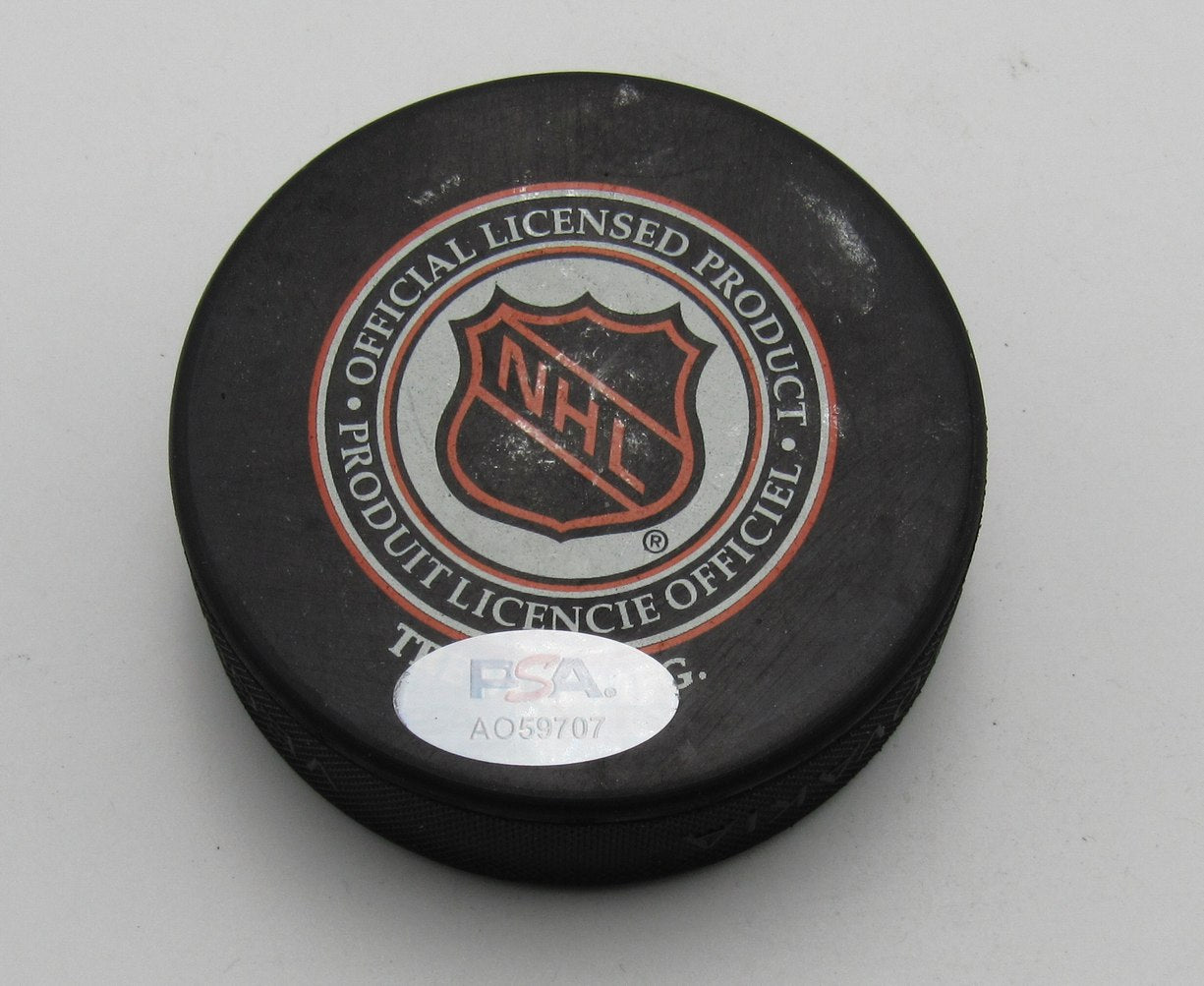 Brian Leetch HOF Signed/Auto 1994 All Star Game Hockey Puck Rangers PSA 194299
