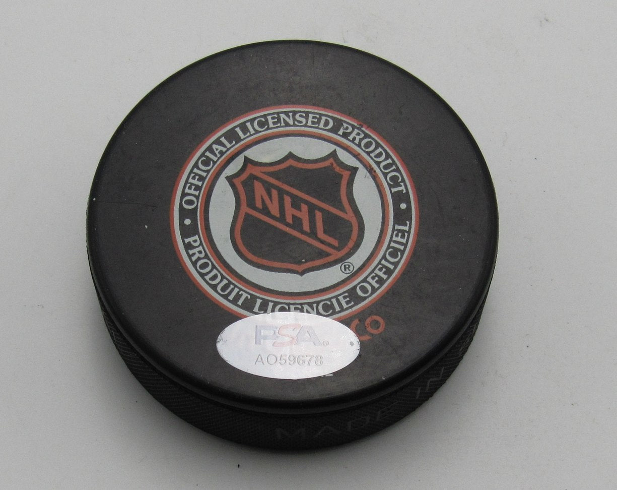 Ray Bourque HOF Signed/Auto 1998 Nagano Hockey Puck Canadian Team PSA 194301