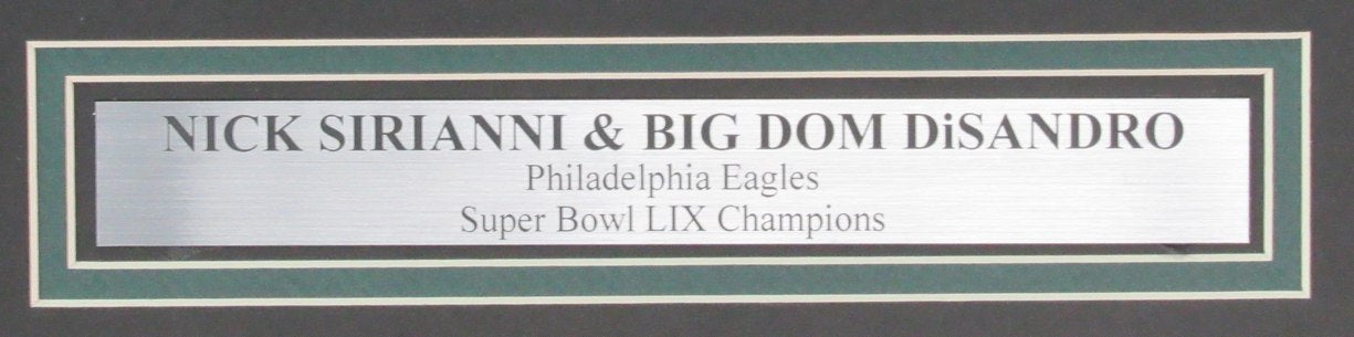 Nick Sirianni/Dom DiSandro Dual-Signed 16x20 Photo Eagles Framed Beckett 195287