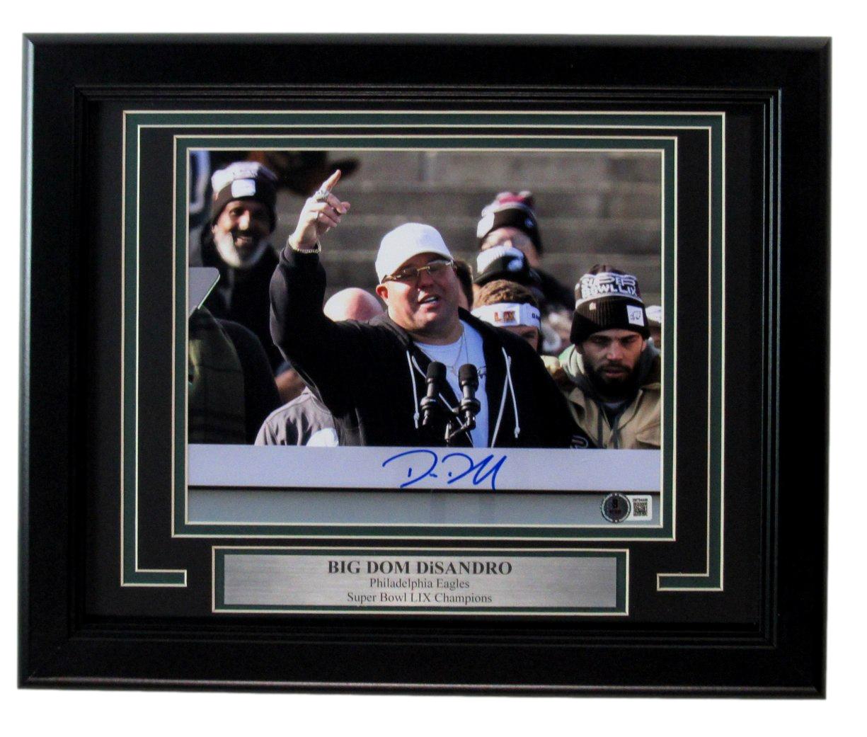 Big Dom DiSandro Signed/Autographed 8x10 Photo Eagles Framed Beckett 195291