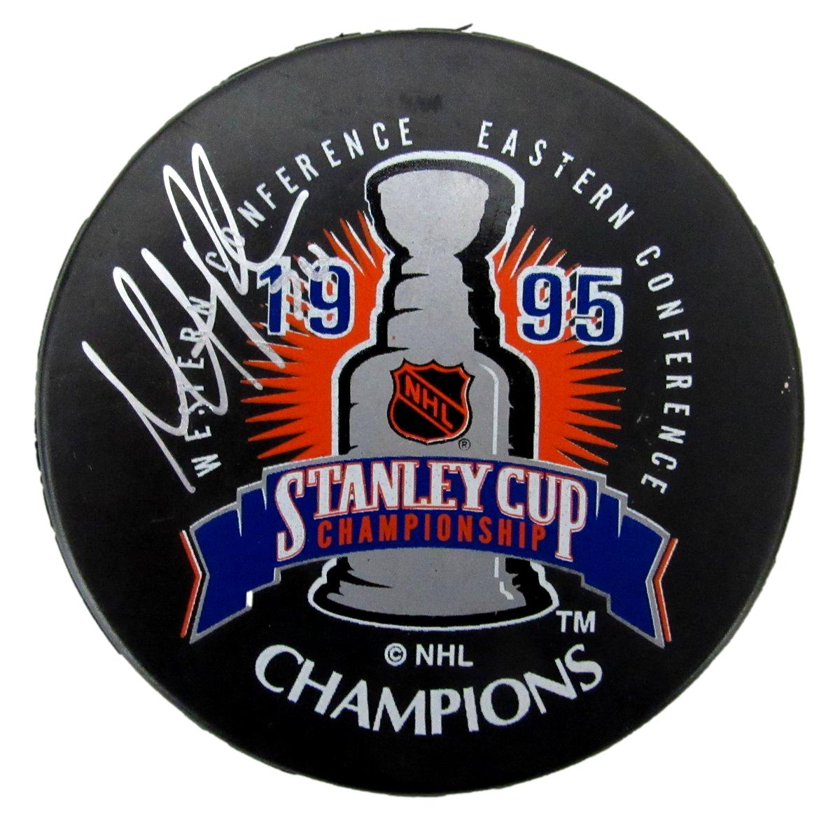 Martin Brodeur HOF Signed 2003 Stanley Cup Champions Hockey Puck PSA 194253