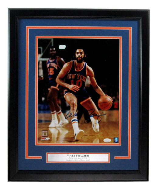 Walt Frazier HOF New York Knicks Signed/Auto 11x14 Photo Framed JSA 193992