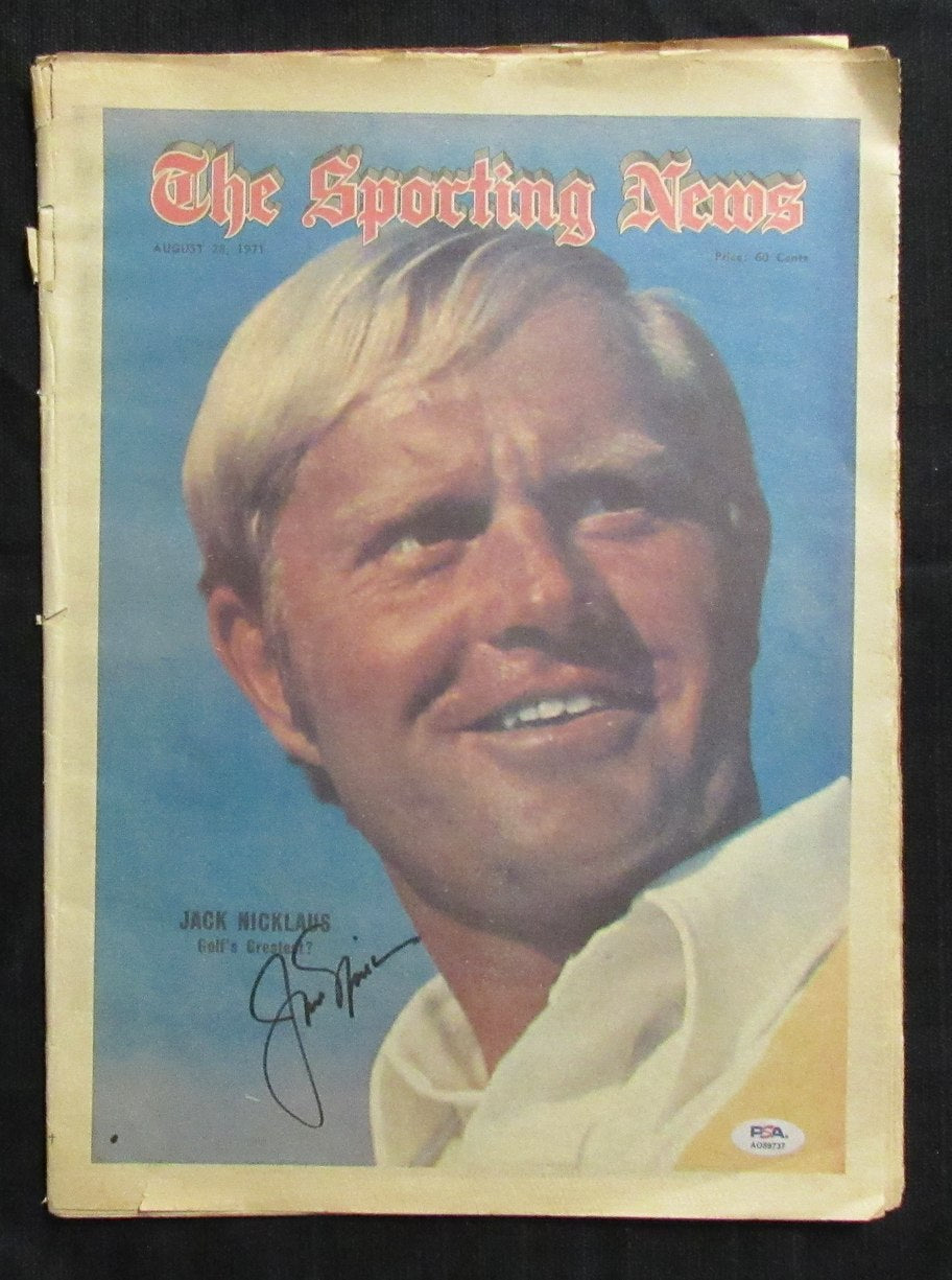 Jack Nicklaus Signed/Auto August 28, 1971 The Sporting News NOLABEL PSA 194711