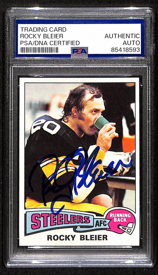 Rocky Bleier HOF Steelers Signed/Auto 1975 TOPPS Rookie Card #39 PSA/DNA 194918