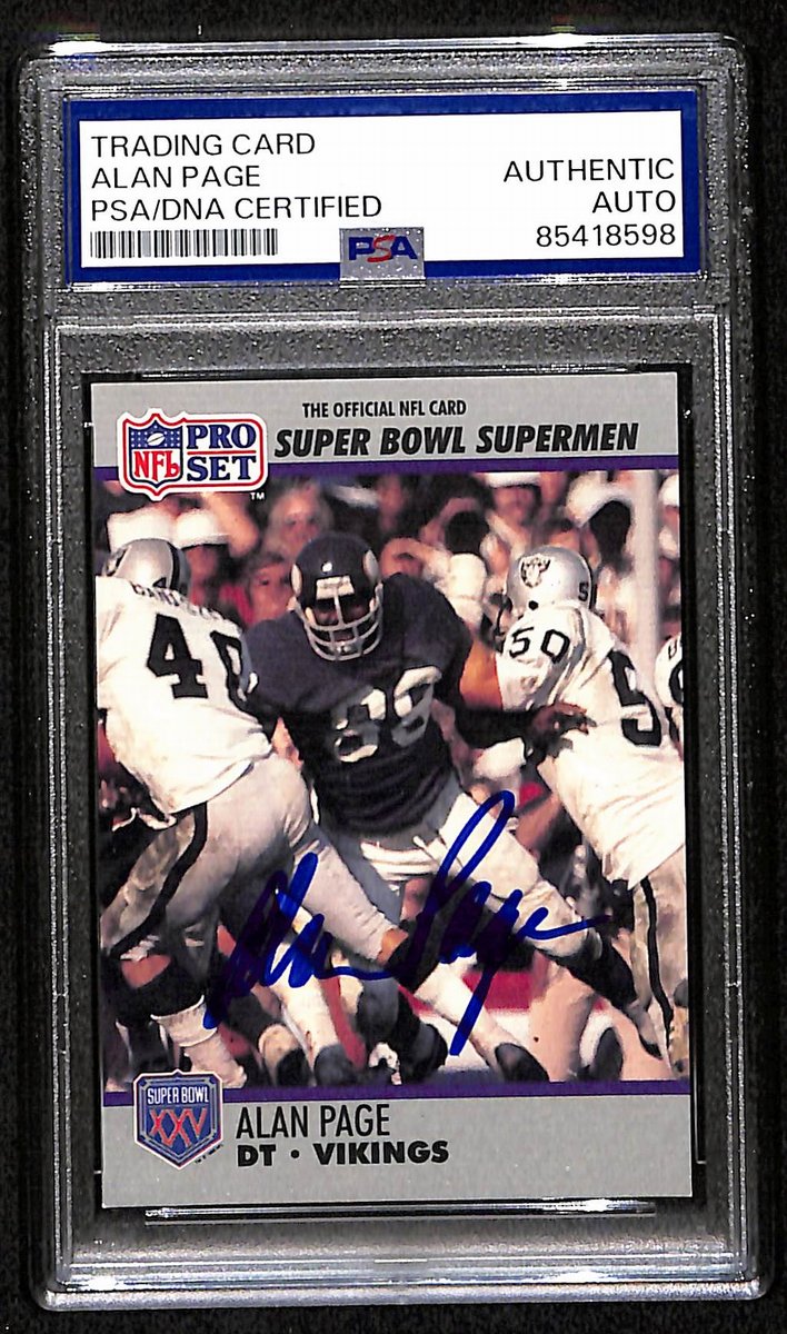 Alan Page HOF Vikings Signed/Autographed 1990 Pro Set Card #86 PSA/DNA 193847