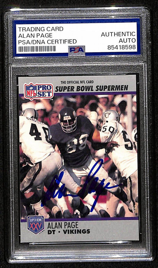 Alan Page HOF Vikings Signed/Autographed 1990 Pro Set Card #86 PSA/DNA 193847