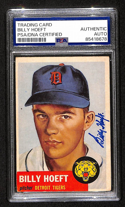 Billy Hoeft Tigers Signed/Autographed 1953 TOPPS Card #165 PSA/DNA 193851