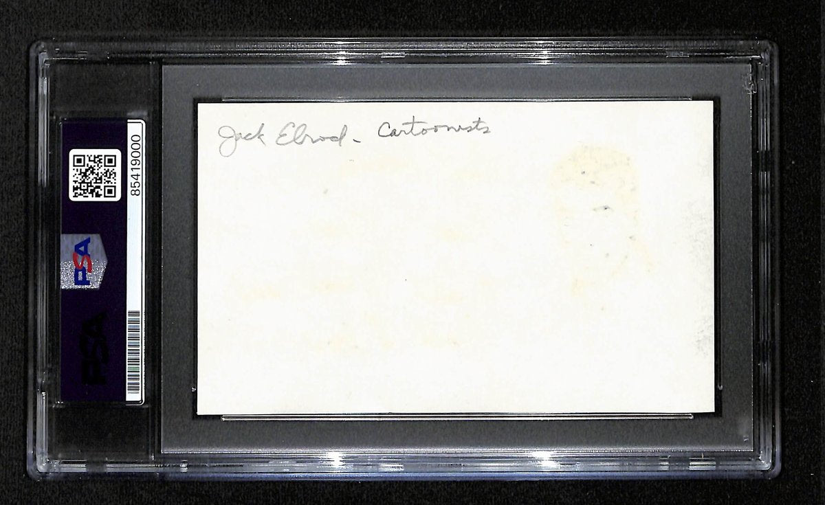 Jack Elrod Signed/Inscr 3x5 Index Card Cartoonist "Mark Trail" PSA/DNA 193810