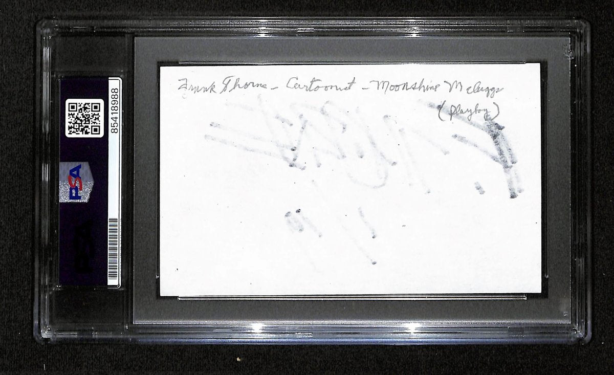 Brad Anderson Signed/Inscribed Index Card Cartoonist "Marmaduke" PSA 193812