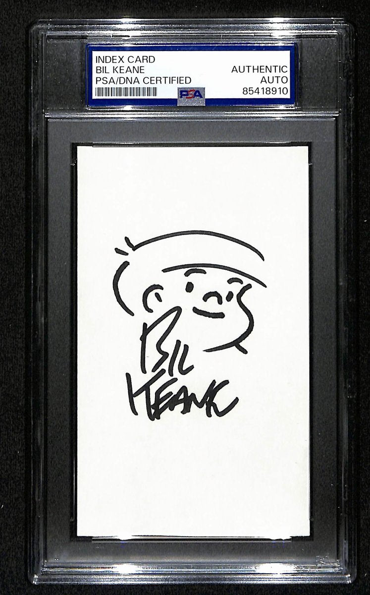 Bil Keane Signed/Autographed Index Card Cartoonist "Family Circus" PSA 193817