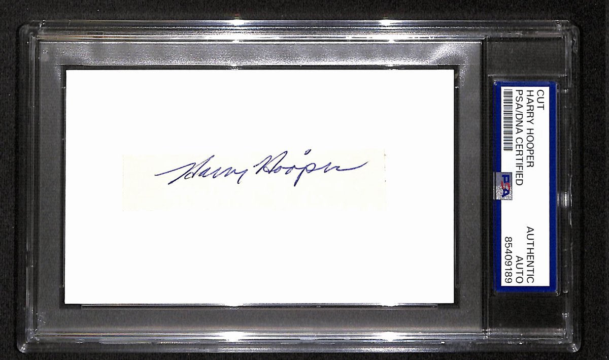 Harry Hooper HOF Signed Cut on 3x5 Post Card Chicago White Sox PSA/DNA 194928