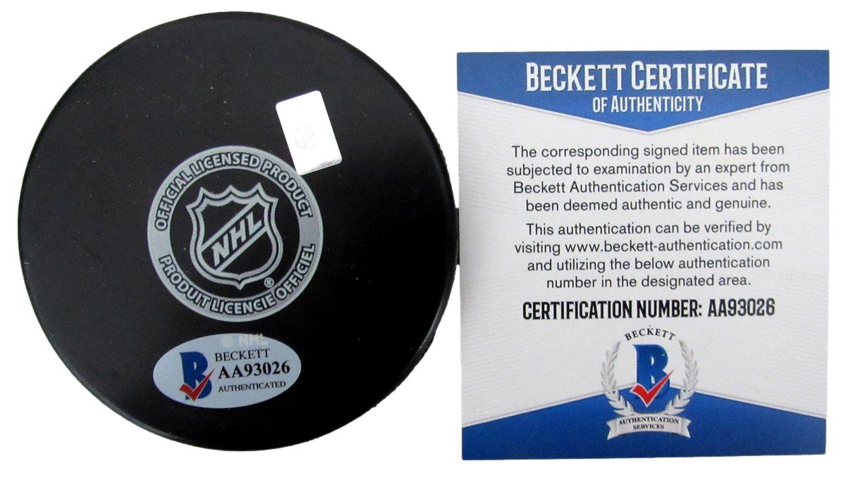 Joe Watson Signed/Autographed Boston Bruins Logo Hockey Puck Beckett 194771