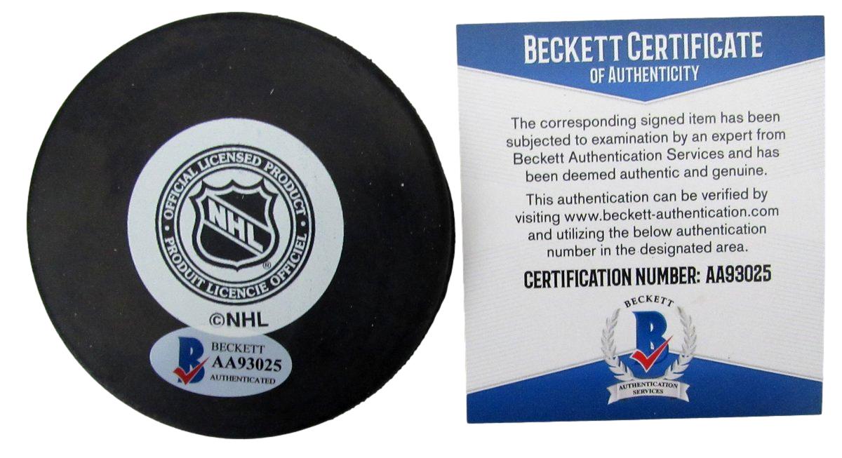 Joe Watson Signed/Autographed Boston Bruins Logo Hockey Puck Beckett 194772
